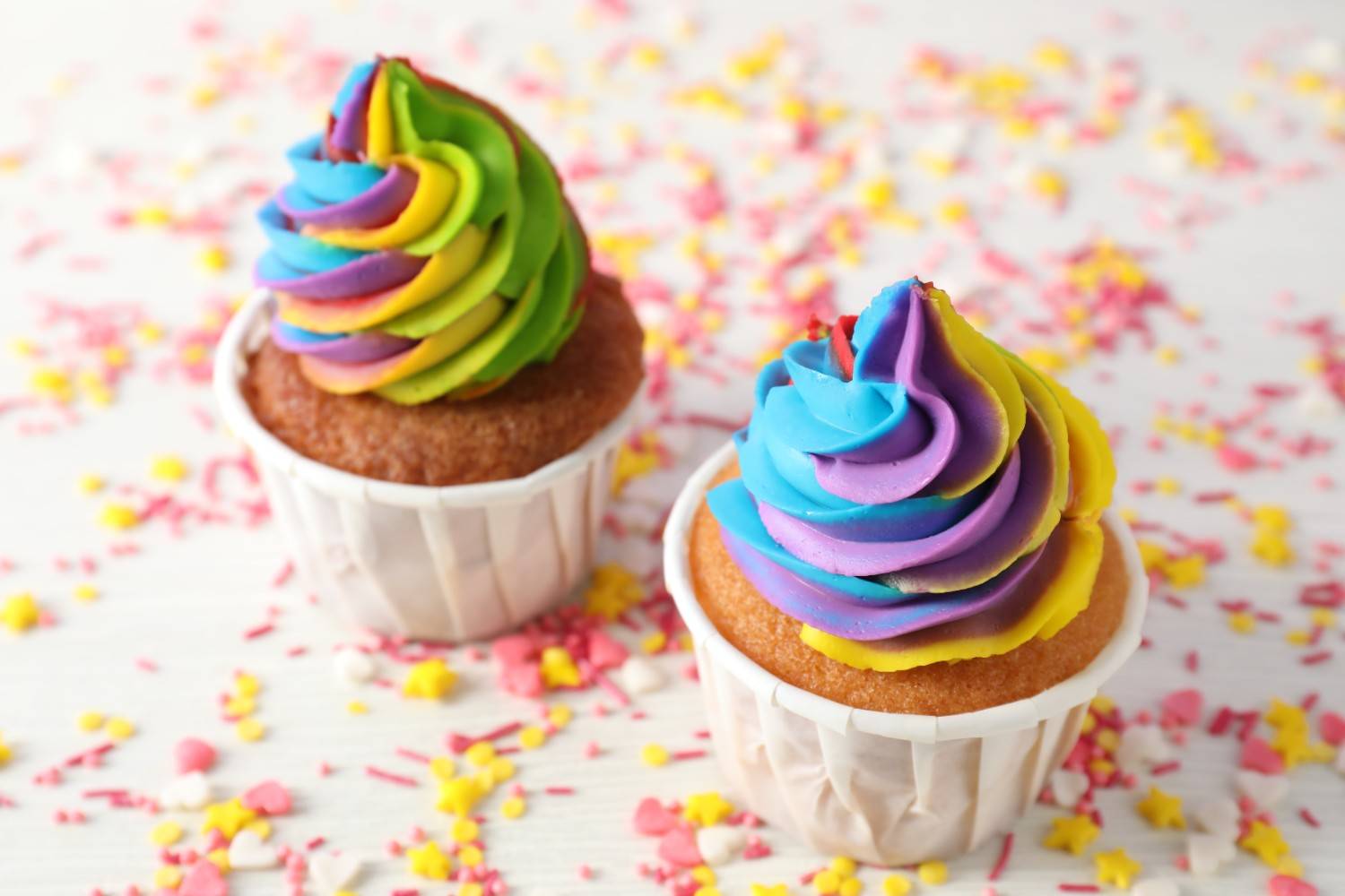 Ingredients & Tools for Gluten Free Rainbow Cupcakes