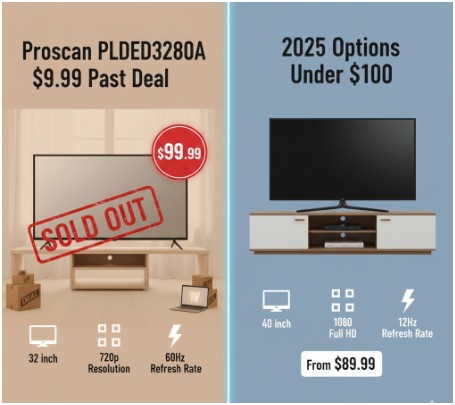 Are There Any Current Deals Like “Only $99.99 for Proscan PLDED3280A 32 720p 60Hz D-LED HDTV Shipped”?