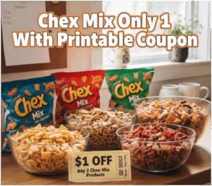 chex mix only 1 with printable coupon
