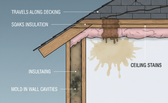 Leaks That Spread Beyond the Roof Surface